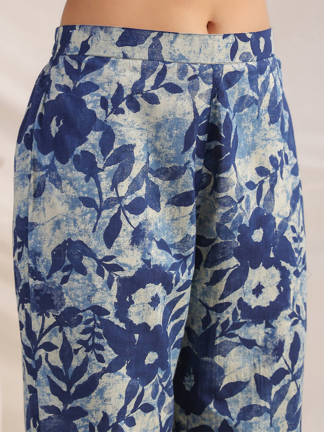 Indigo Cotton Floral Regular Co-ord Set