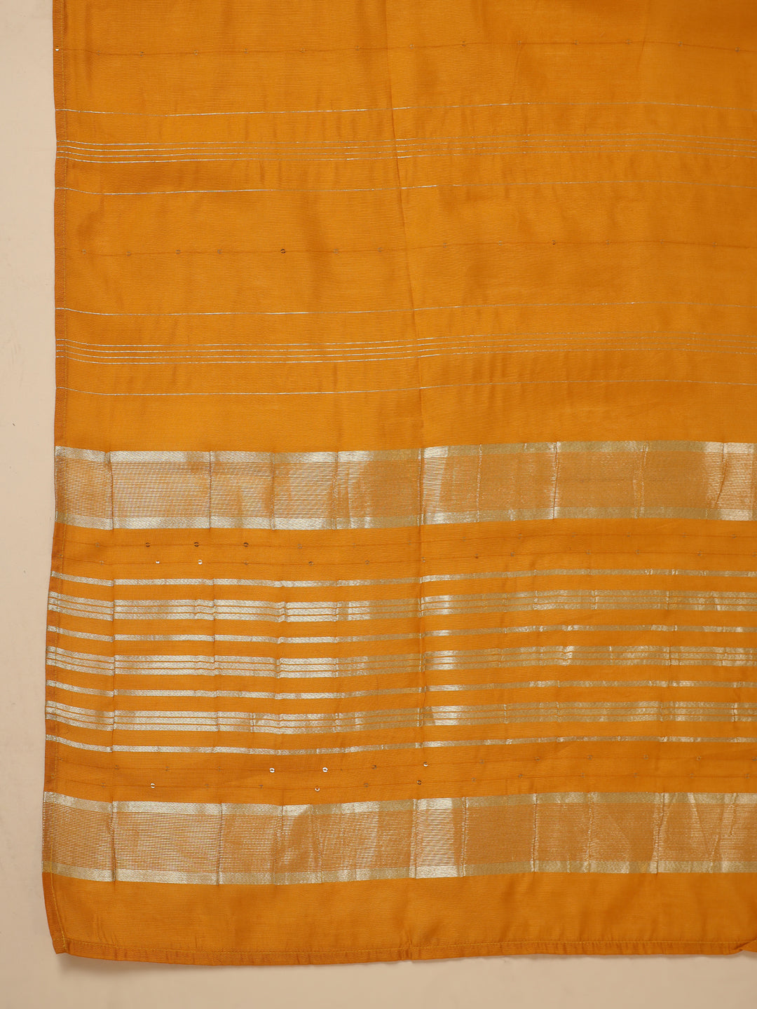 Mustard Cotton Blend Yoke Embroidered Straight Kurta Set
