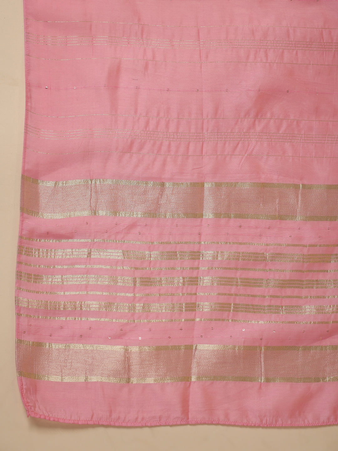 Pink Cotton Blend Yoke Embroidery Straight Kurta Set
