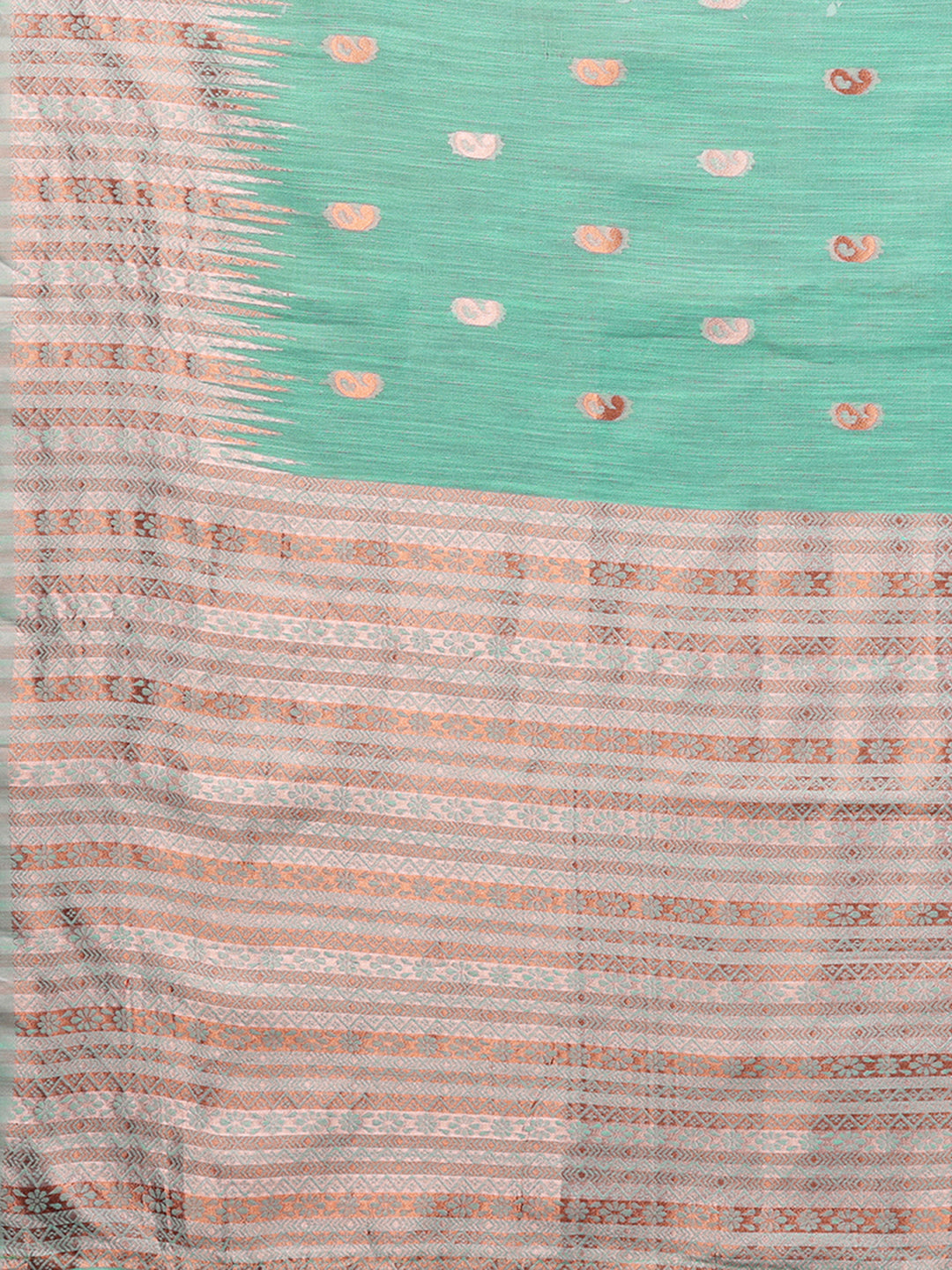 Light Blue Linen Blend Paisley Woven Design Woven Saree with Blouse Piece