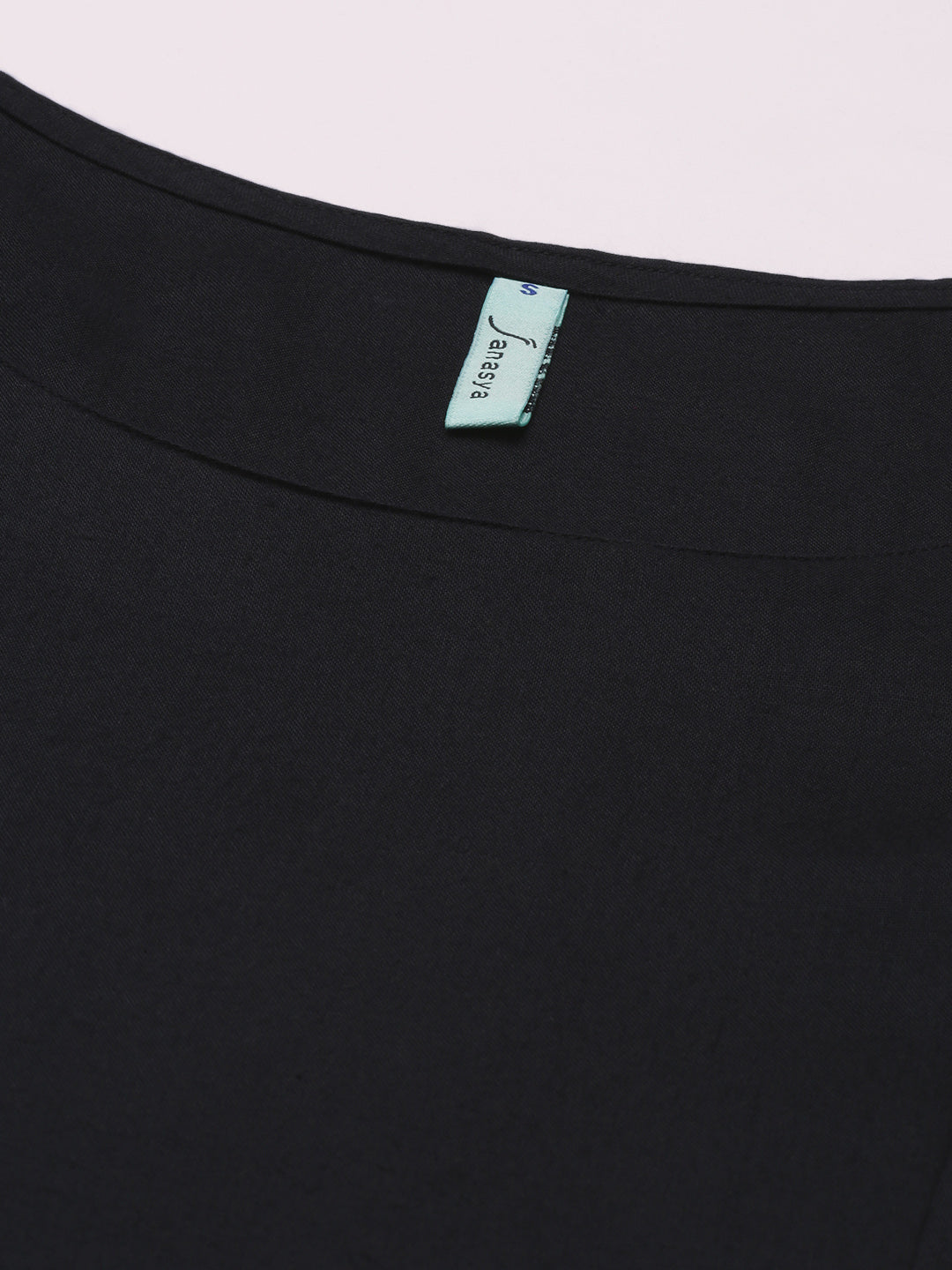 Black Rayon Solid Kurta with Dupatta Janasya