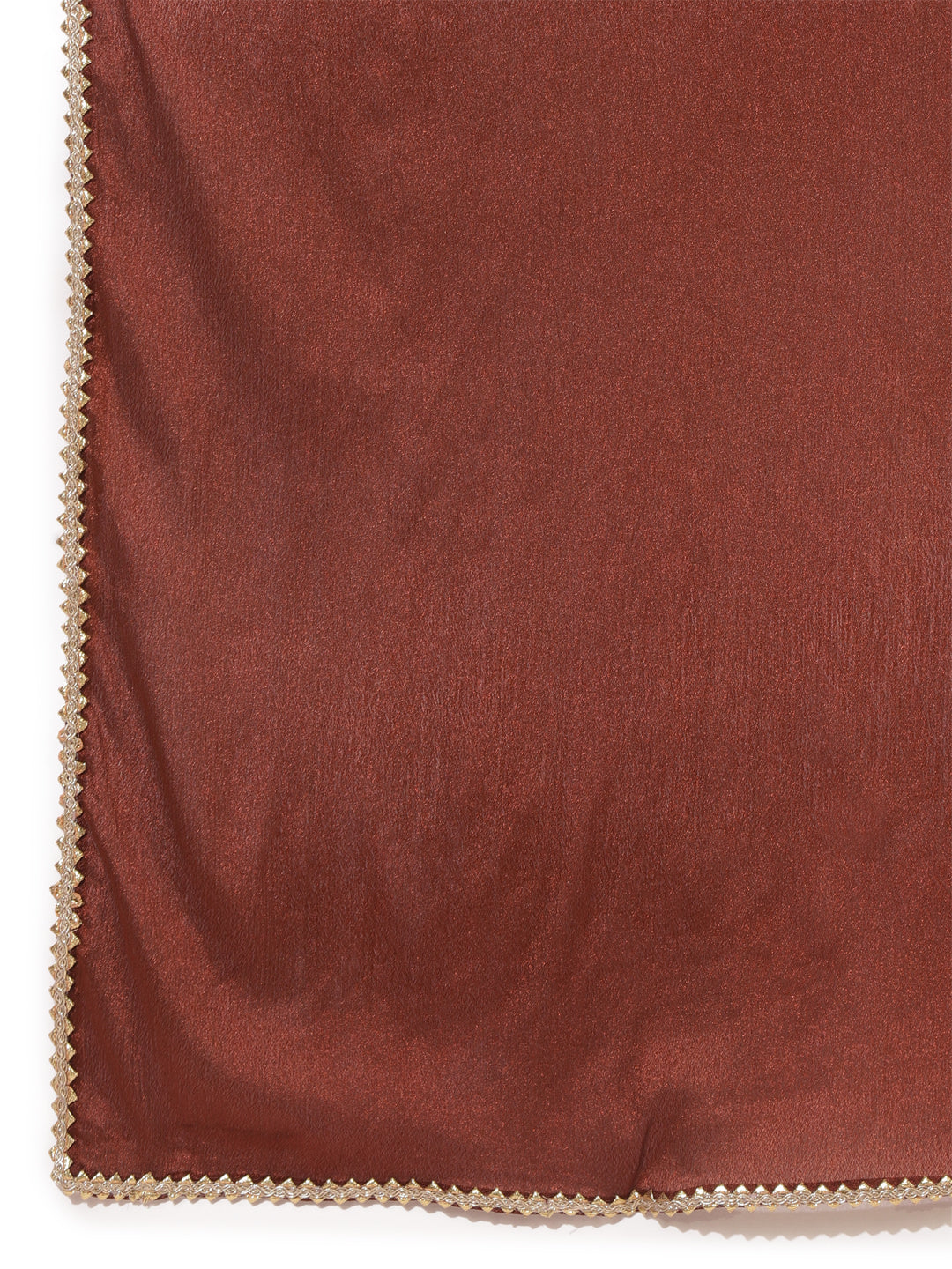 Brown Chanderi Embellished Kurta with Palazzo and Dupatta