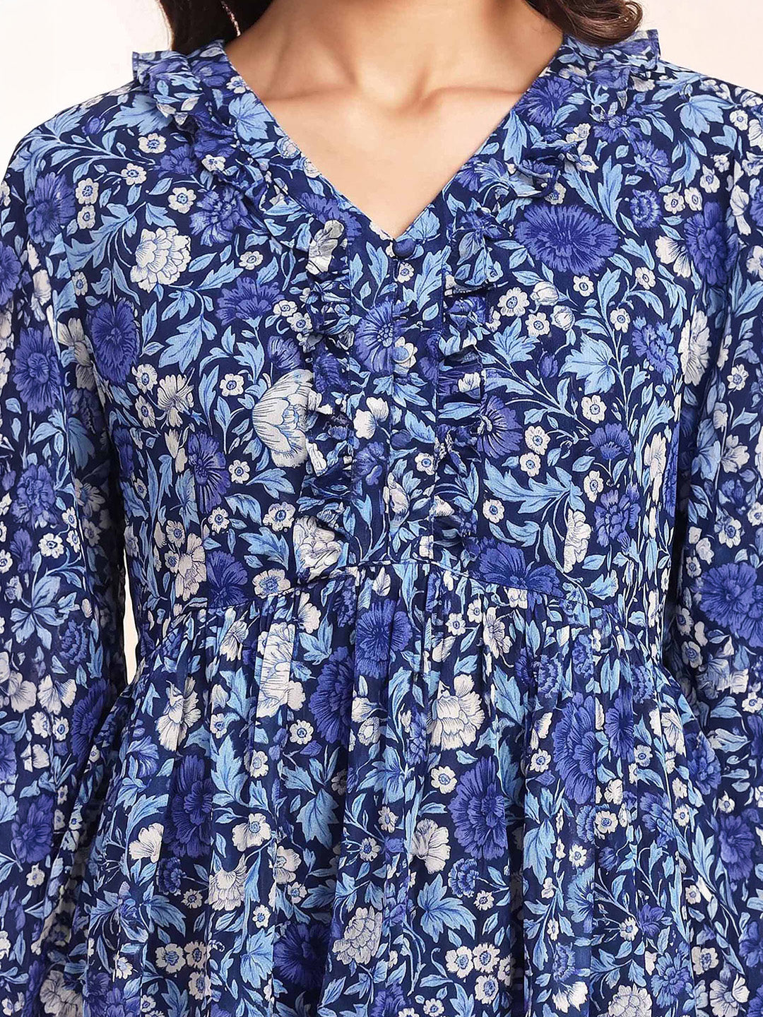 Janasya Women's Multi Color Georgette Floral Printed A-Line Co-Ord Set