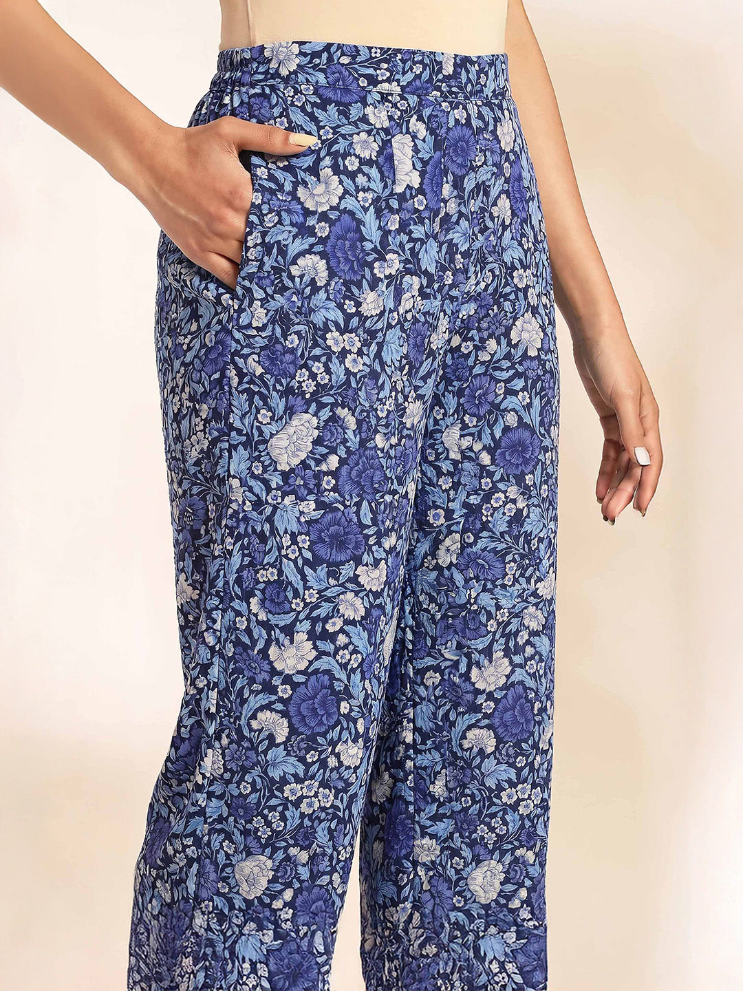 Janasya Women's Multi Color Georgette Floral Printed A-Line Co-Ord Set