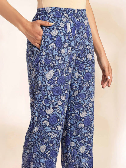 Janasya Women's Multi Color Georgette Floral Printed A-Line Co-Ord Set