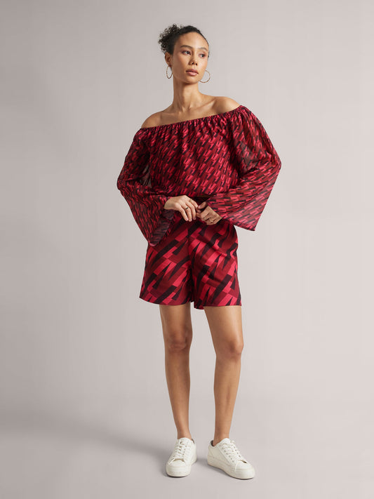 Pink Georgette Geometric Co-ord Set